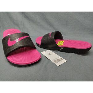 Nike Girls Kawa Slide (GS) Sandals Slides Black Pink Size 5 NEW WITH TAGS!